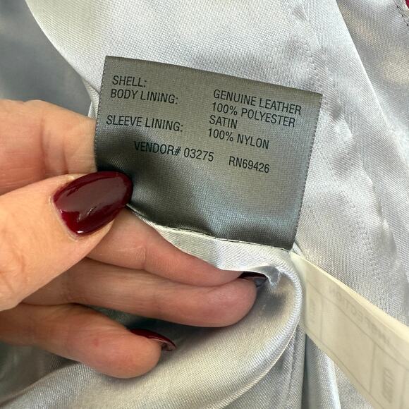 Wilsons Leather Maxima Genuine Leather Jacket Berry Red Moto Style M - Picture 6 of 8